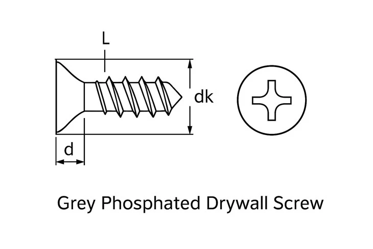 Black Phosphate Drywall Screws for Gypsum Board & Metal Stud Fixing manufacturers